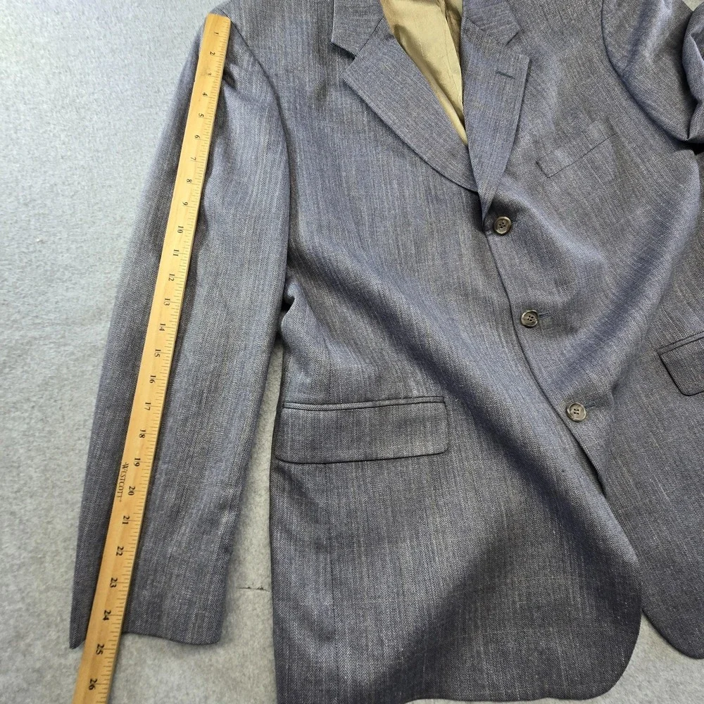 Brooks Brothers Suit Jacket Mens 44 Gray Herringbone Tweed 3 Button USA